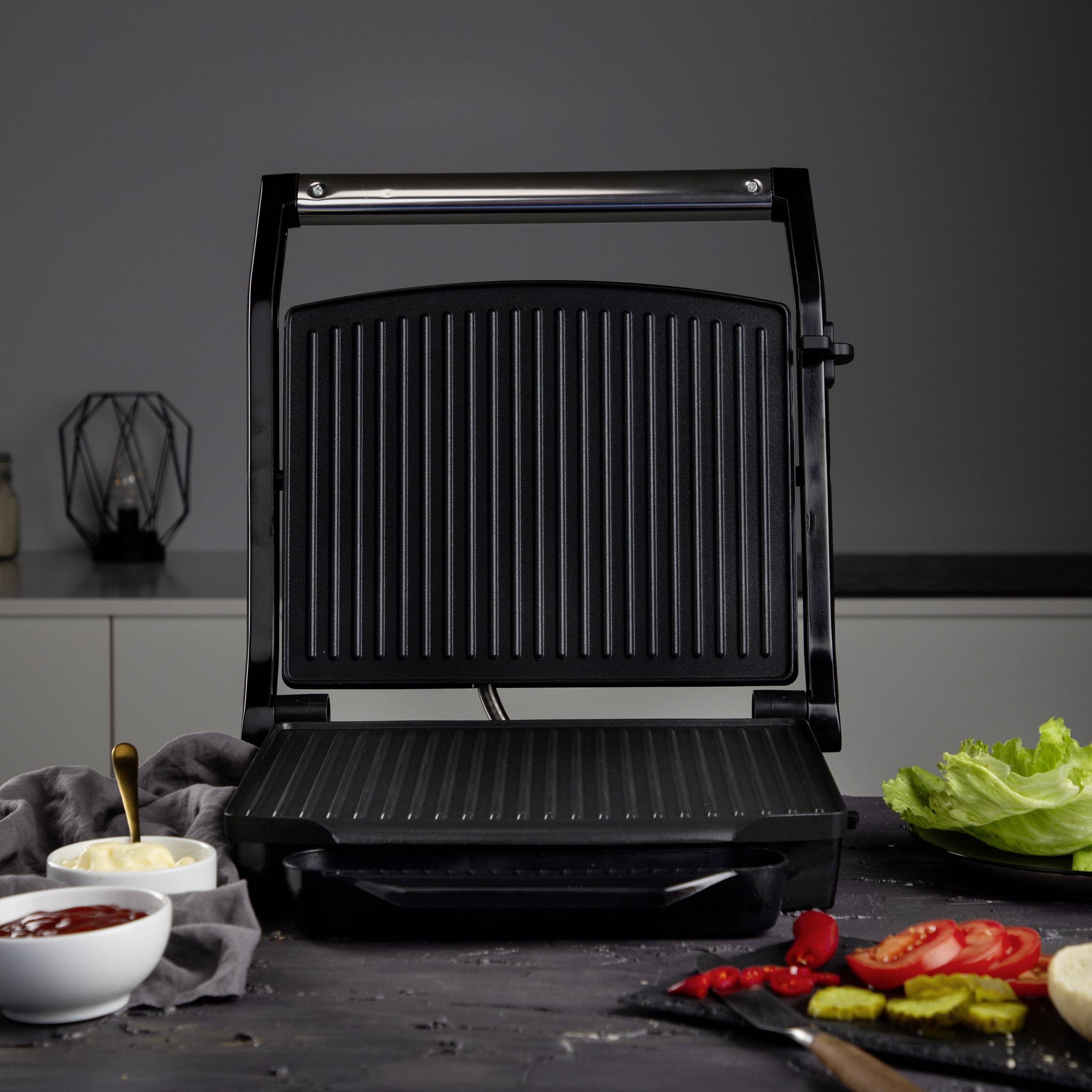 Panini Elektro Kontakt-Grill Silber Schwarz 01.112415.01.001-1
