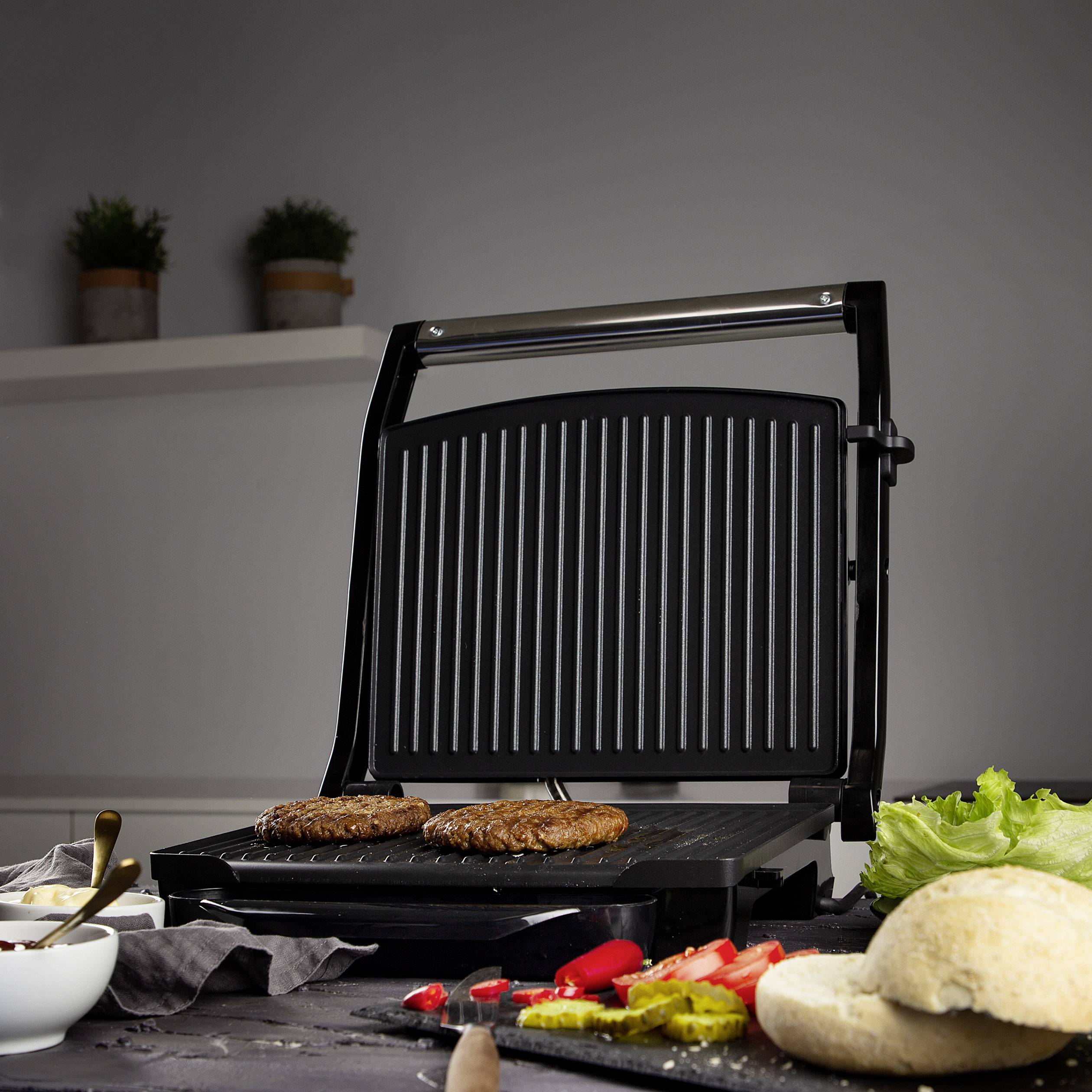 Panini Elektro Kontakt-Grill Silber Schwarz 01.112415.01.001-8