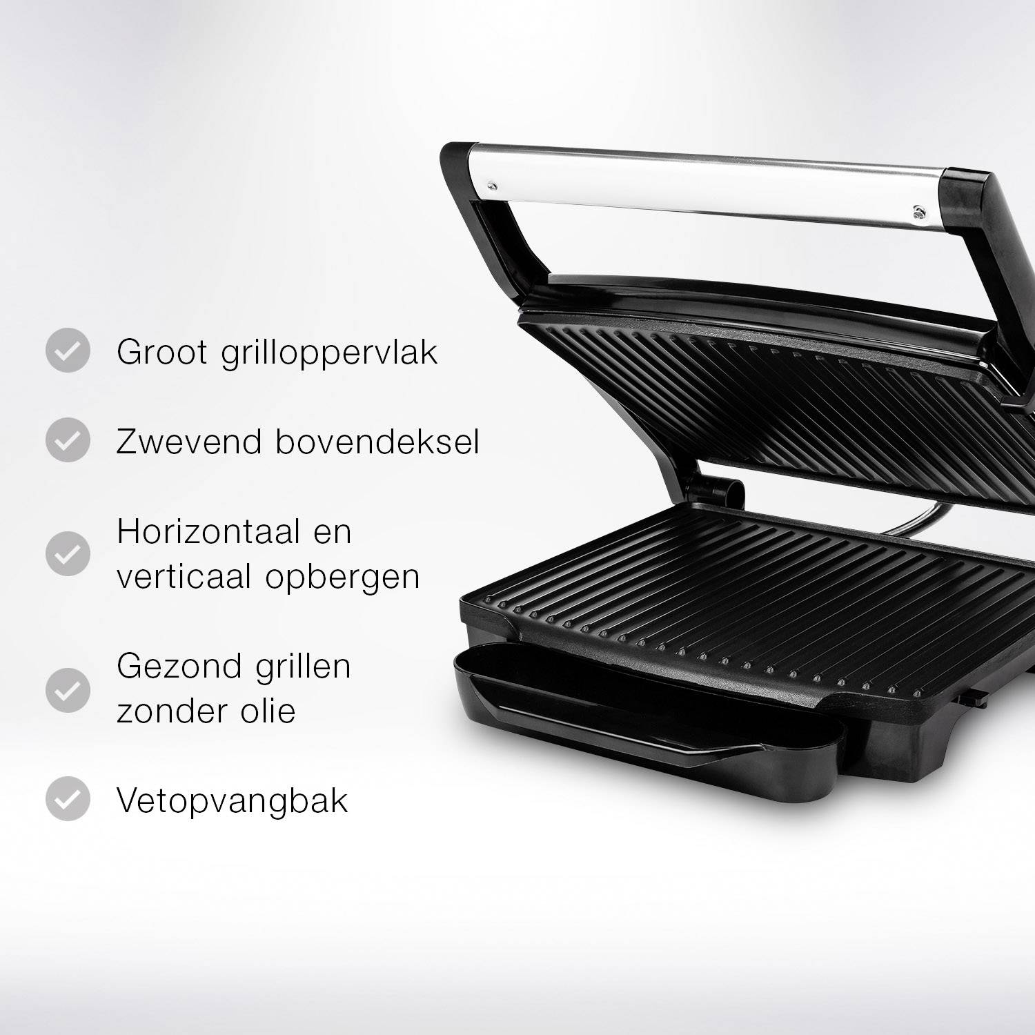 Panini Elektro Kontakt-Grill Silber Schwarz 01.112415.01.001-10
