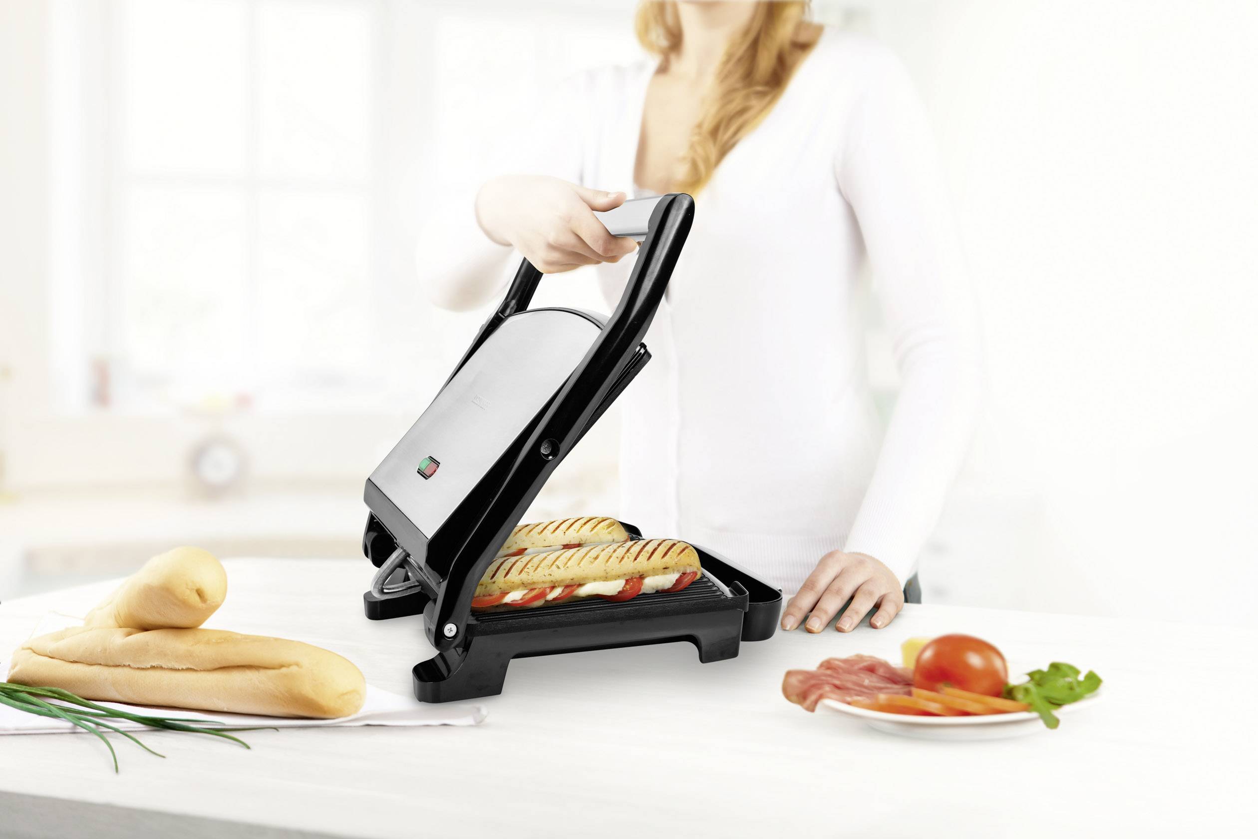 Panini Elektro Kontakt-Grill Silber Schwarz 01.112415.01.001-12
