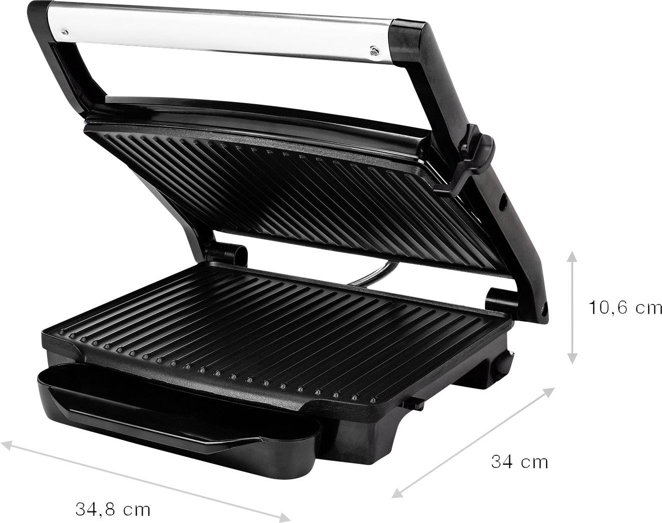 Panini Elektro Kontakt-Grill Silber Schwarz 01.112415.01.001-25