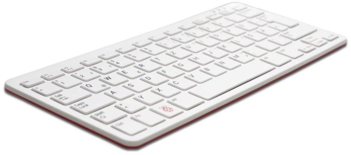RASPBERRY PI Tastatur weiß USB Tastatur Deutsch, QWERTZ, Windows Weiß, Rot USB-Hub