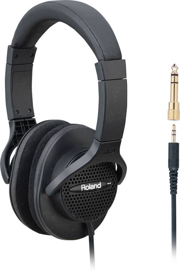 ROLAND RH-A7-BK - Open-Air Stereo-Kopfhörer (40,0mm Treiber | offenes Design | 3,50mm Stereo-Miniklinke & 6,30mm