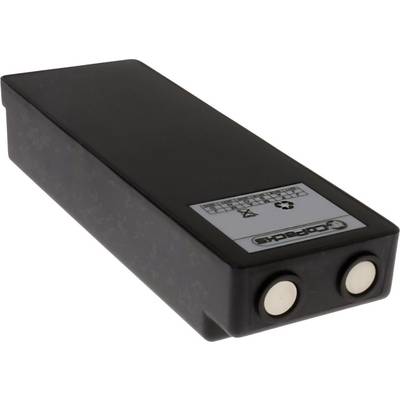 Ein schwarz-graues, rechteckiges elektronisches Bauteil mit zwei runden Anschlüssen.