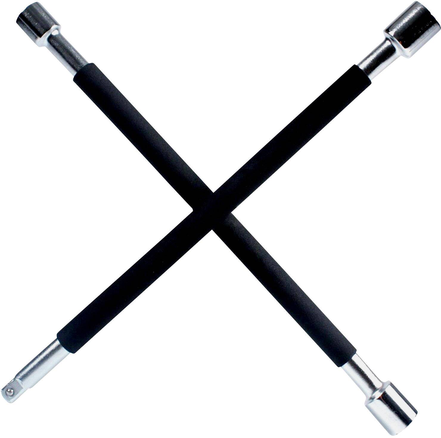 Zwei gekreuzte Telefonhörer mit schwarzem Griff, die zusammen ein 'X' bilden.