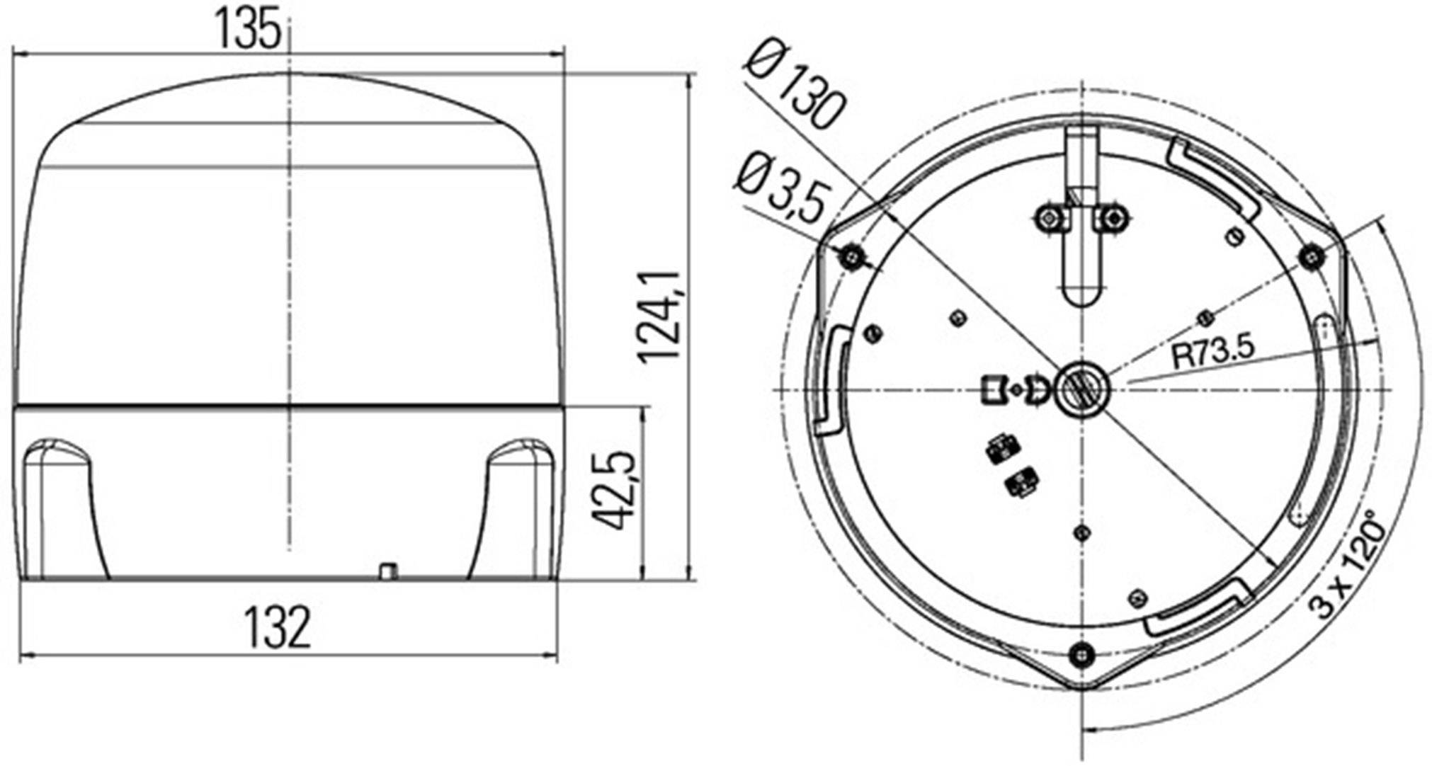 HELLA 2RL 010 979-101 LED-Rundumkennleuchte - RotaLED - 12/24V - geschraubt - blau - Kabel: 200mm-3