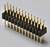 Ein zweireihiger Header-Pin-Connector mit goldfarbenen Stiften und schwarzem Gehäuse. Verwendet für elektronische Verbindungen.