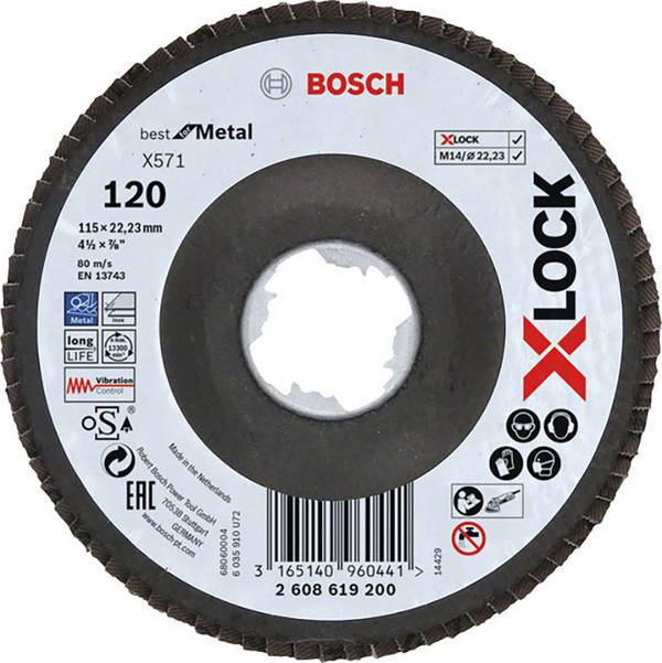 Bosch Accessories 2608619200 Fächerschleifscheibe Durchmesser 115 mm Körnung (num)=120 1 St.
