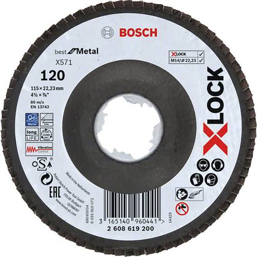 Bosch Accessories 2608619200 Fächerschleifscheibe Durchmesser 115 mm Körnung (num)=120 1 St.