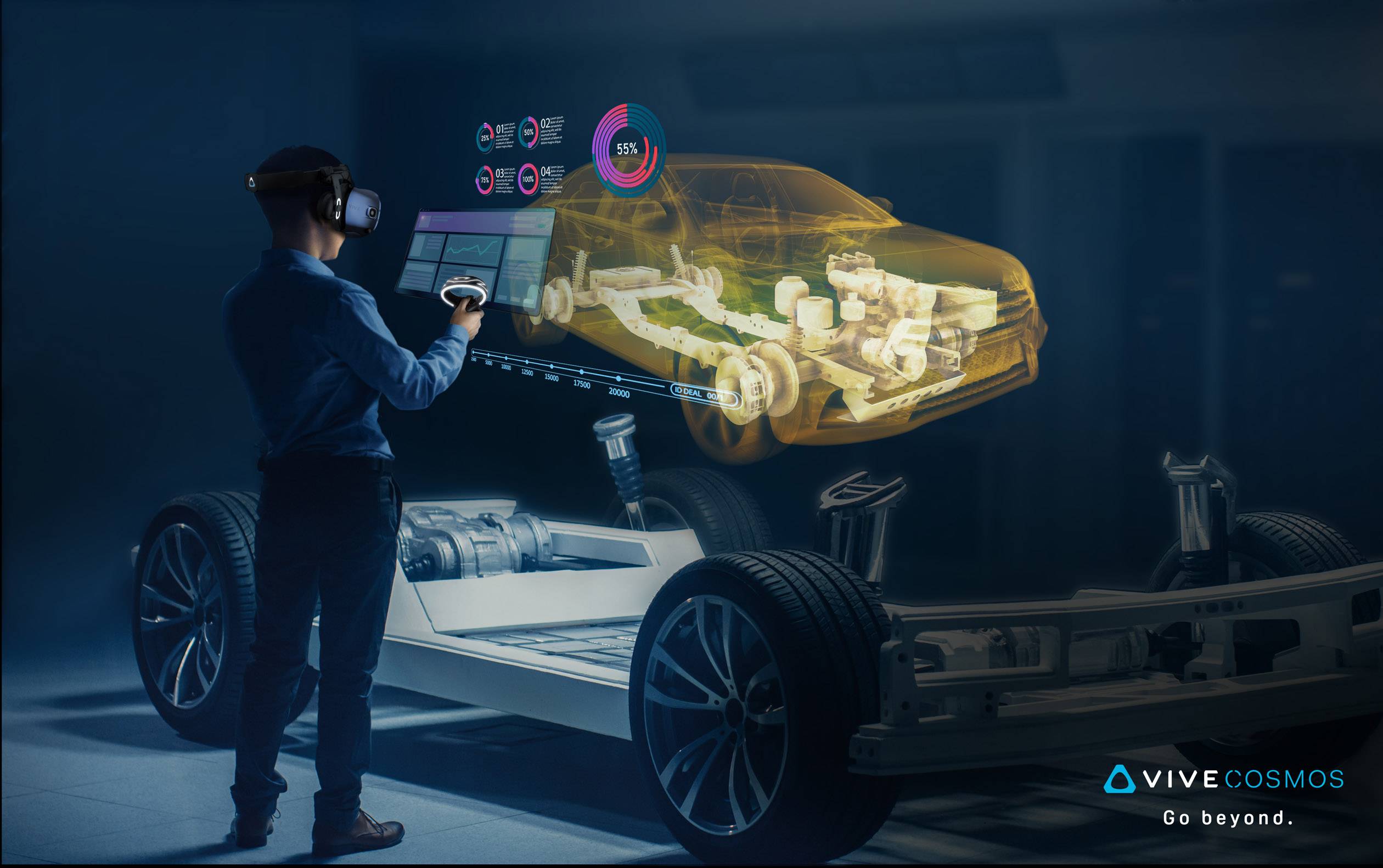 HTC Vive COSMOS Virtual Reality Brille Blau inkl. Bewegungssensoren, inkl. Controller, mit integriertem Soundsystem-22