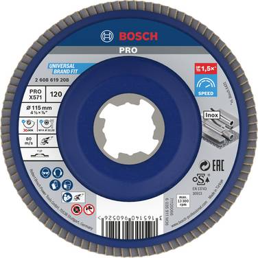 Bosch Accessories 2608619208 Fächerschleifscheibe Durchmesser 115 mm Körnung (num)=120 1 St.