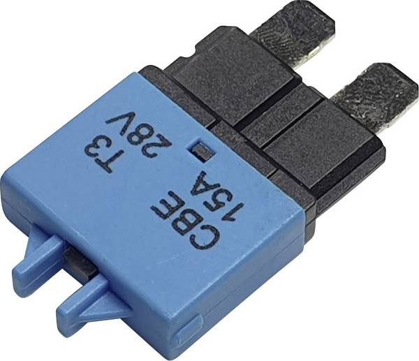 Hansor Circuit Breaker Standard, type 3, Manual Reset, 15A CBE3 Series 15A Sicherungsautomat Standard Flachsicherung 15 A Blau 1 St.
