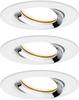 Paulmann Nova Plus Bad-Einbauleuchte 3er Set LED LED 18 W IP65 Weiß (matt), Chrom