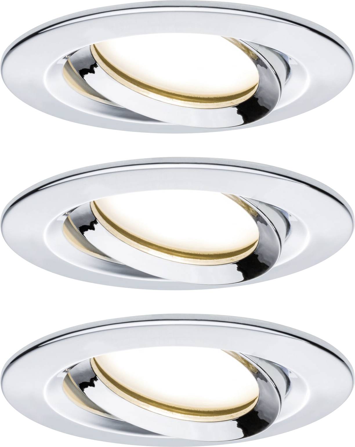 PAULMANN Nova Plus Bad-Einbauleuchte 3er Set LED LED 20.4 W IP65 Chrom