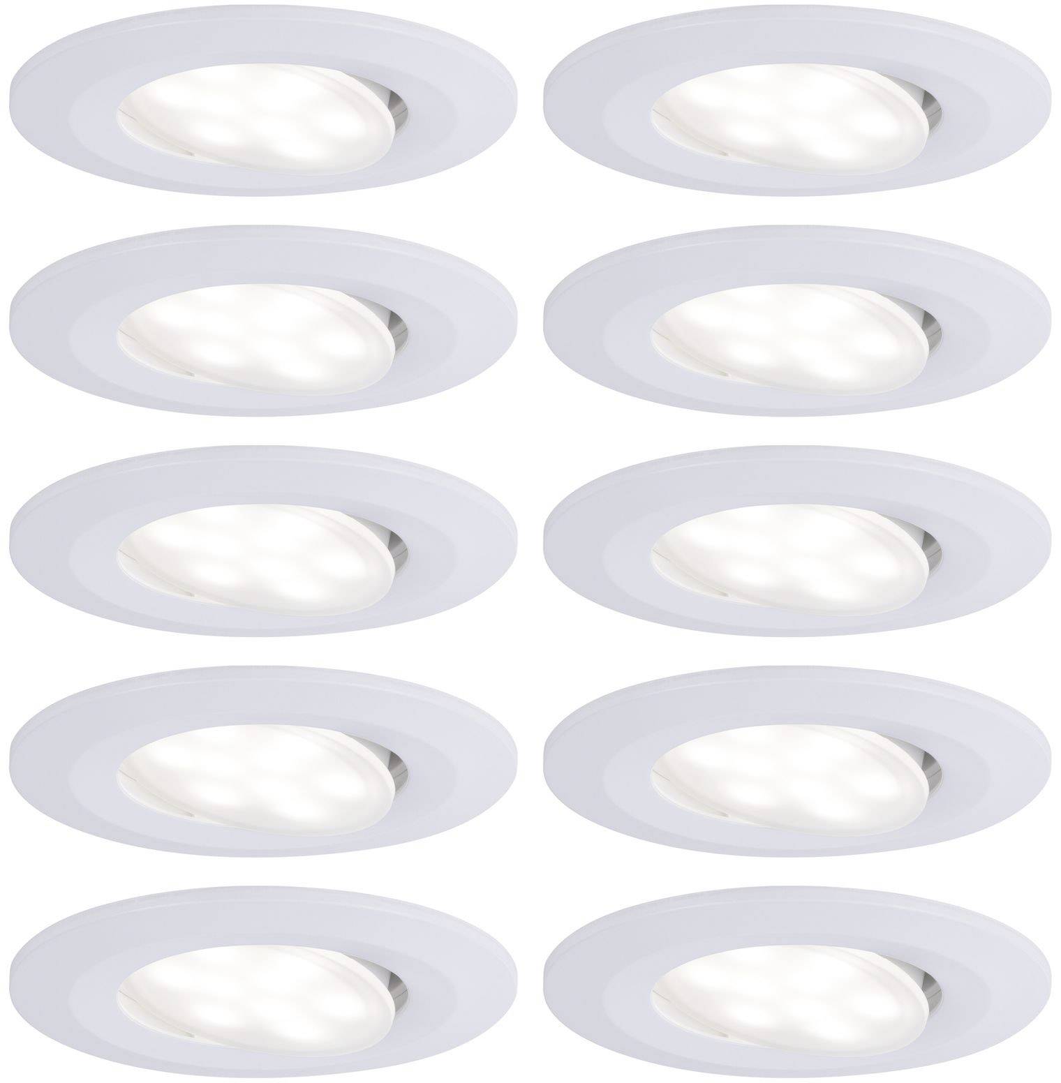 PAULMANN 99922 Calla LED-Bad-Einbauleuchte 10er Set 60 W Neutral-Weiß EEK: LED (A++ - E) Weiß (