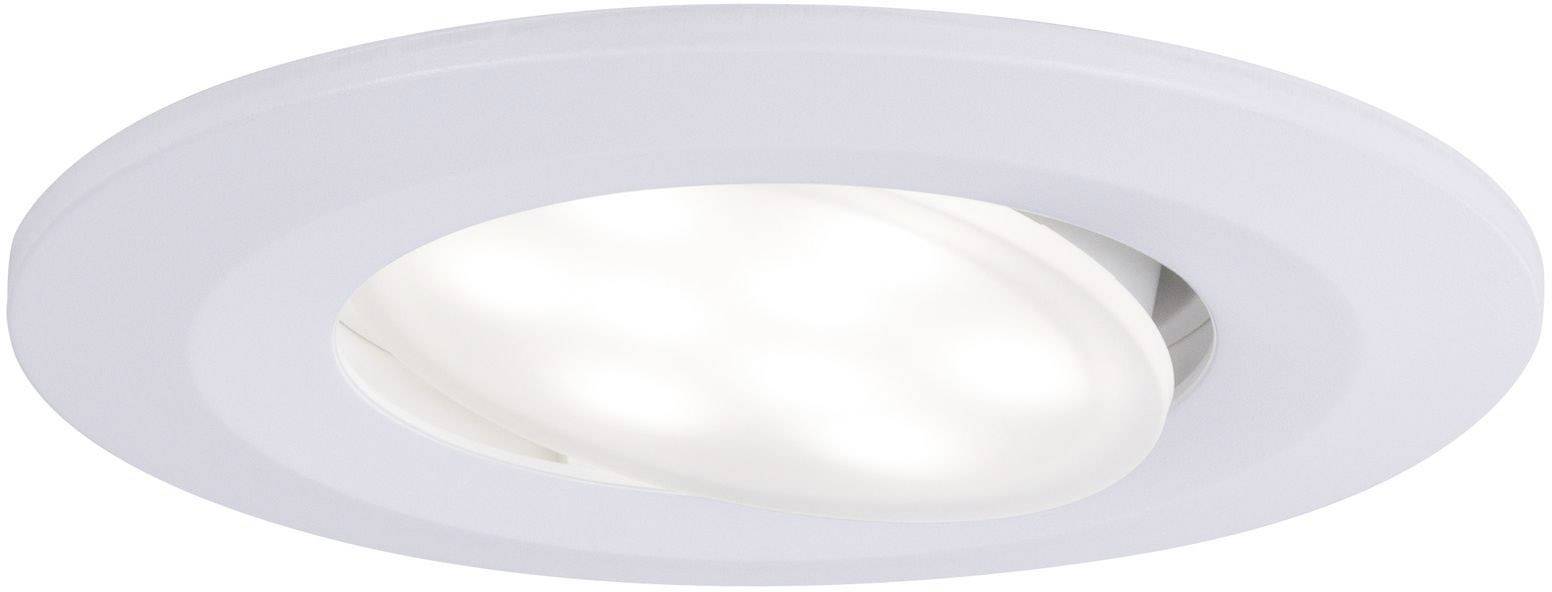 LED-Einbauspot, rund, in einer Decke montiert, leuchtet, energiesparende Beleuchtungslösung für Innenräume.