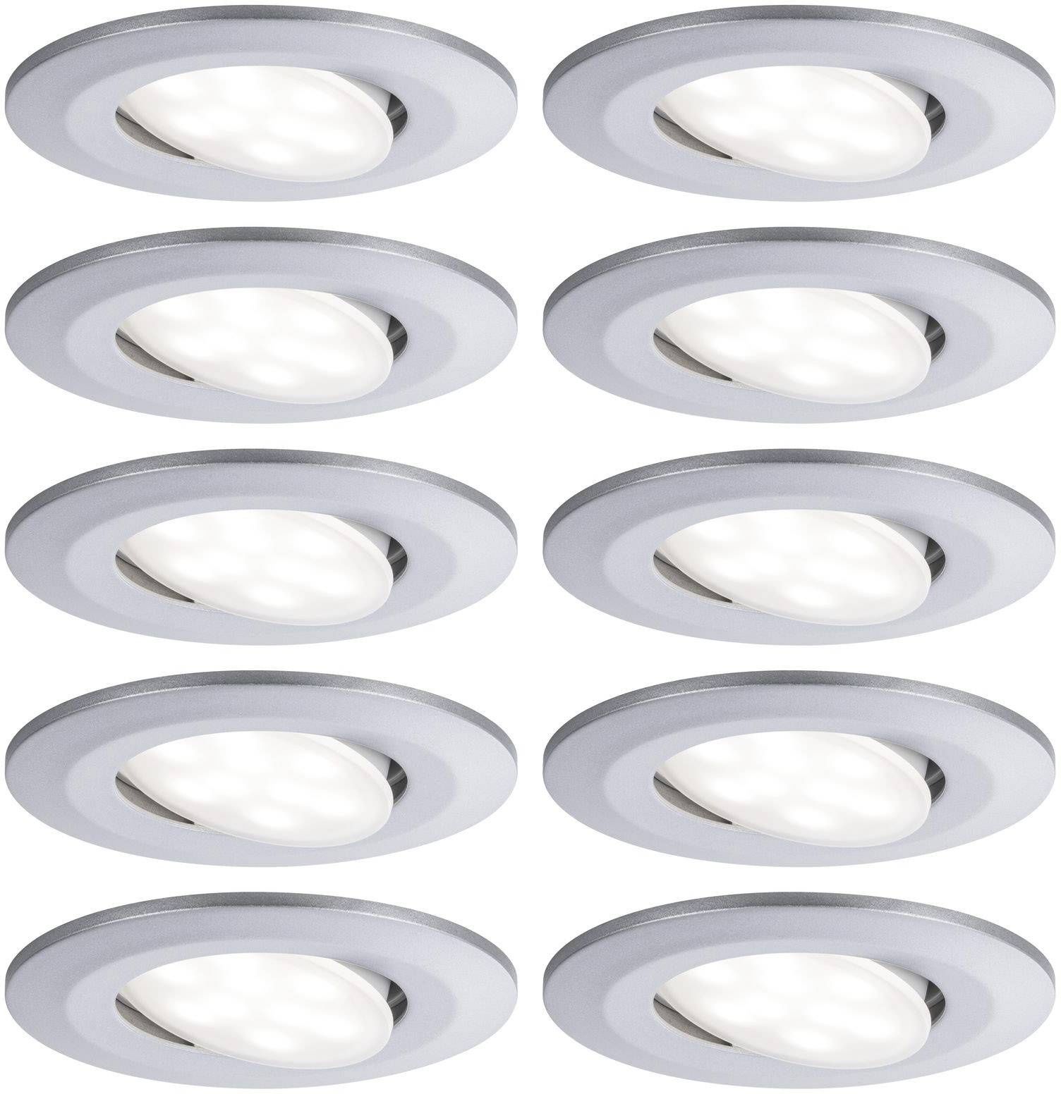 PAULMANN 99925 Calla LED-Bad-Einbauleuchte 10er Set 65 W Neutral-Weiß EEK: LED (A++ - E) Chrom