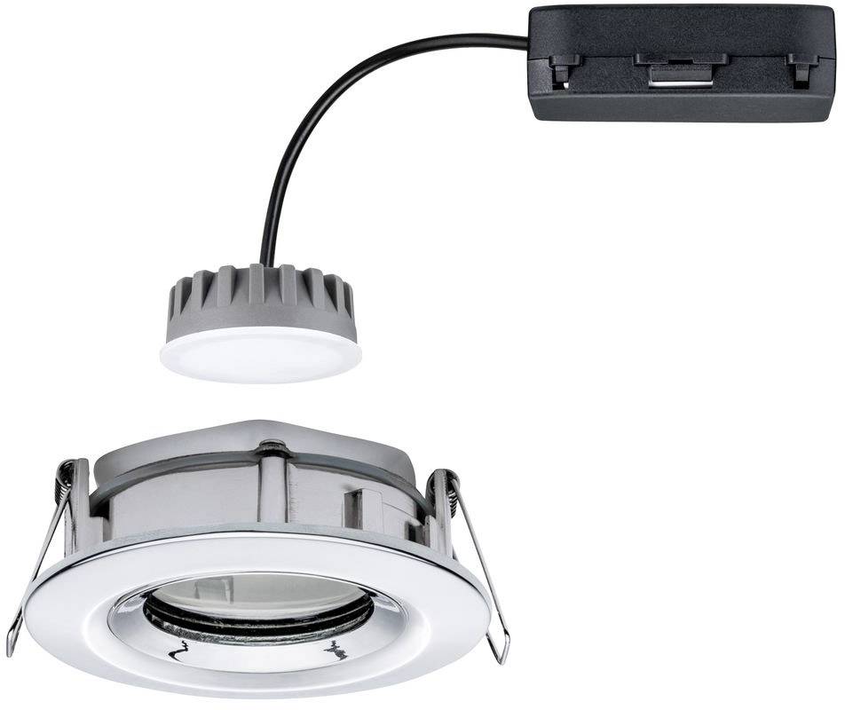 Einbau-LED-Spot mit verstellbarem Lampenkopf und Anschlussdose. Geeignet für Deckenmontage zur gezielten Beleuchtung.