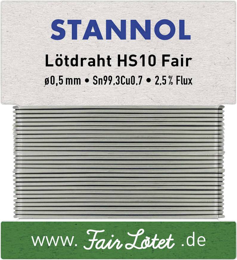 STANNOL HS10Fair Lötzinn, bleifrei bleifrei Sn0.7Cu 10 g 0.5 mm