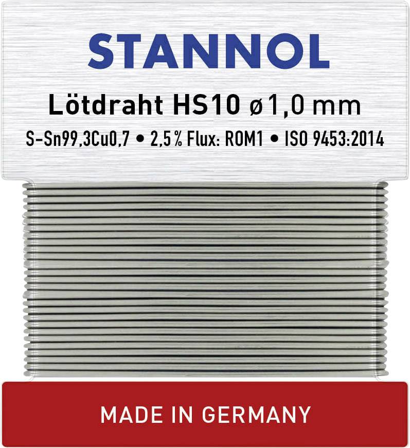 STANNOL HS10 Lötzinn, bleifrei bleifrei Sn0.7Cu 30 g 1.0 mm