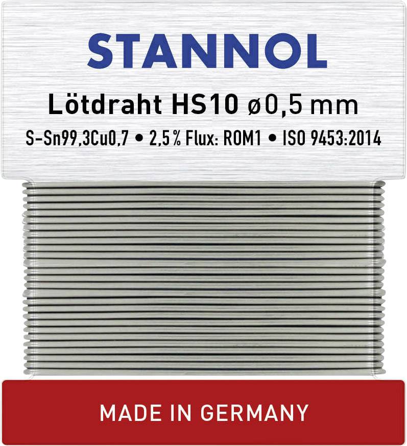 STANNOL HS10 Lötzinn, bleifrei bleifrei Sn0.7Cu 10 g 0.5 mm