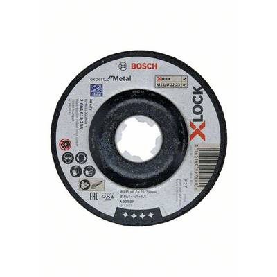 Bosch Accessories 2608619258 X-LOCK Schruppscheibe 115x6mm Expert for Metal gekröpft VE10 Schruppscheibe gekröpft Durchm