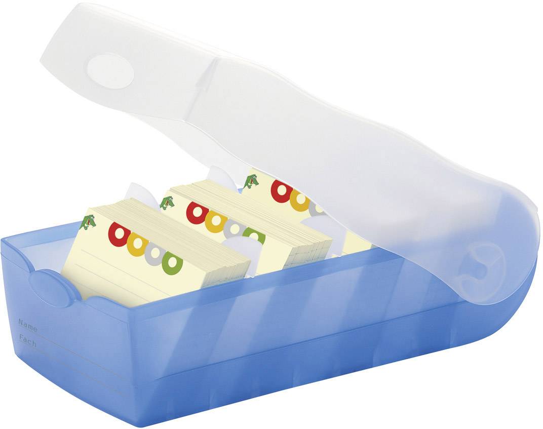 100 Karten und A-Z Register lichtgrau Han Karteibox A8 quer inkl