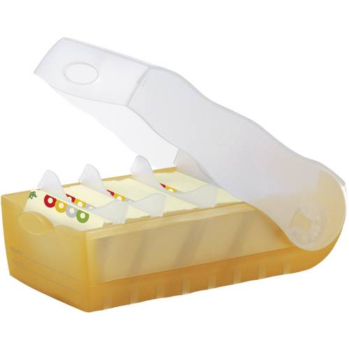 HAN CROCO 998-613 Karteikasten Orange, Transluzent max. Anzahl der Karten: 500 Karten DIN A8 quer inkl. 100 linierten Ka...