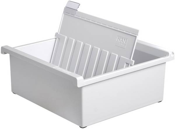 HAN HAN - Kartei - für A5 (148 x 210 mm) - Kapazität: 800 Karten 965-0-11 Karteitrog Lichtgrau max. Anzahl der Karten: 800 Karten DIN A5 quer