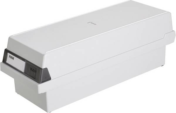 HAN Karteikasten 957-11 Karteikasten Lichtgrau max. Anzahl der Karten: 1.300 Karten DIN A7 quer