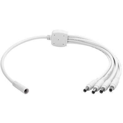 Weißes Kabel mit einem Anschluss, der sich zu vier kleineren Anschlüssen aufteilt. Geeignet für Mehrfachverbindungen.