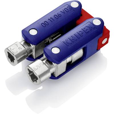 Zwei blaue und rote Sechskant-Schlüssel mit der Aufschrift 'KNIPEX', für präzise Einstellungen.