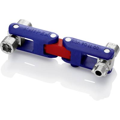 Blauer KNIPEX-Sicherungsringöffner mit Metallteilen und rotem Zentralgriff; Werkzeug zur mühelosen Sicherungsringmontage und -demontage.