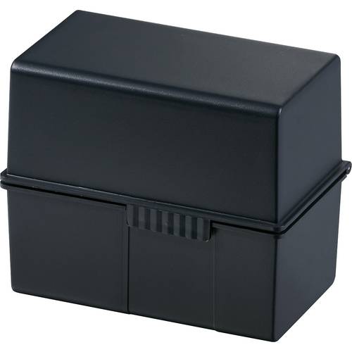 HAN 977-13 Karteibox Schwarz max. Anzahl der Karten: 300 Karten DIN A7 quer Stahlscharnier, Deckel als zusätzlicher Trog...