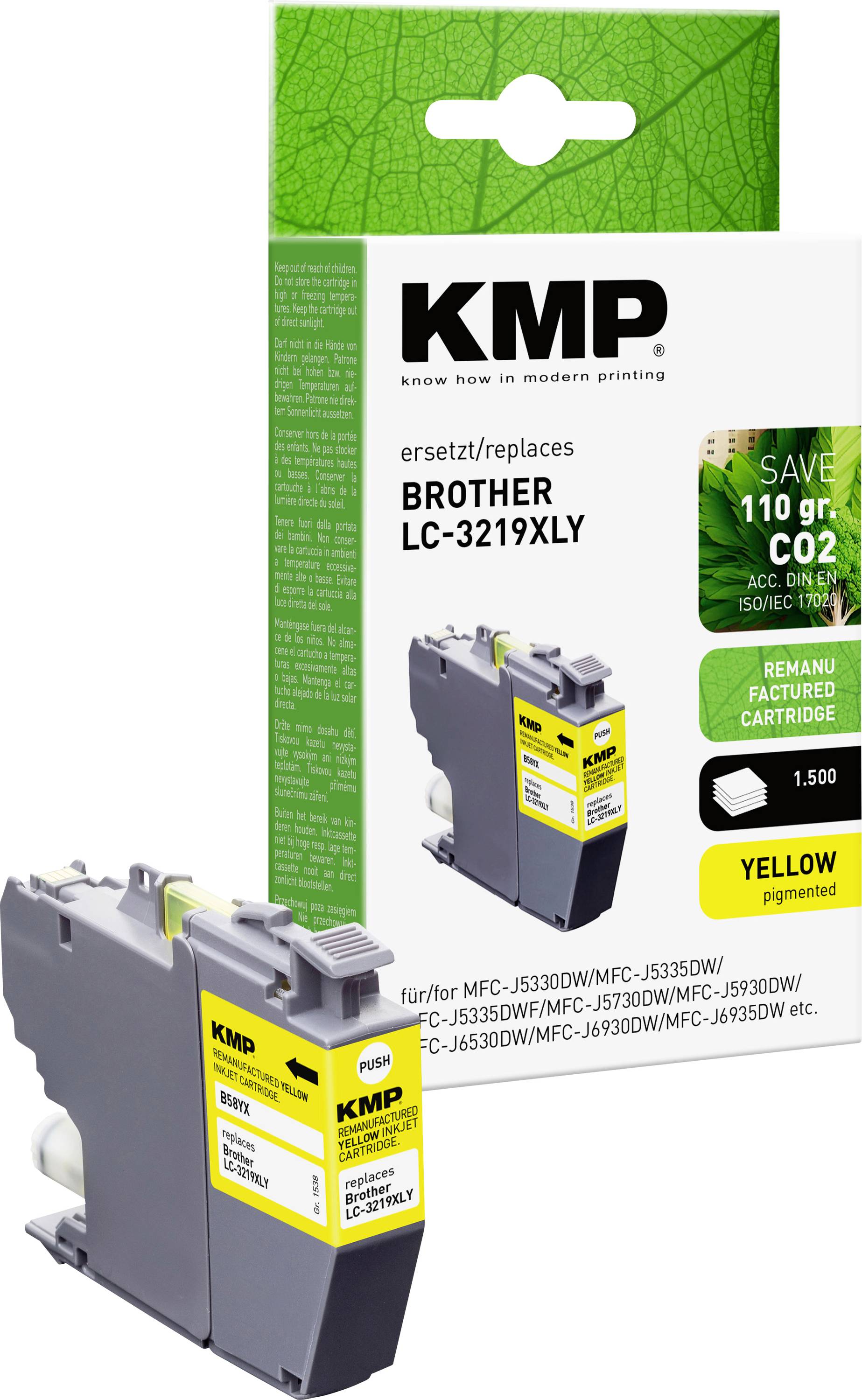 KMP Druckerpatrone ersetzt Brother LC-3219XLY Kompatibel Gelb B58YX 1538,4009