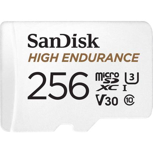 SanDisk High Endurance Monitoring microSDXC-Karte 256 GB Class 10, UHS-I, UHS-Class 3, v30 Video Speed Class inkl. SD-Ad...