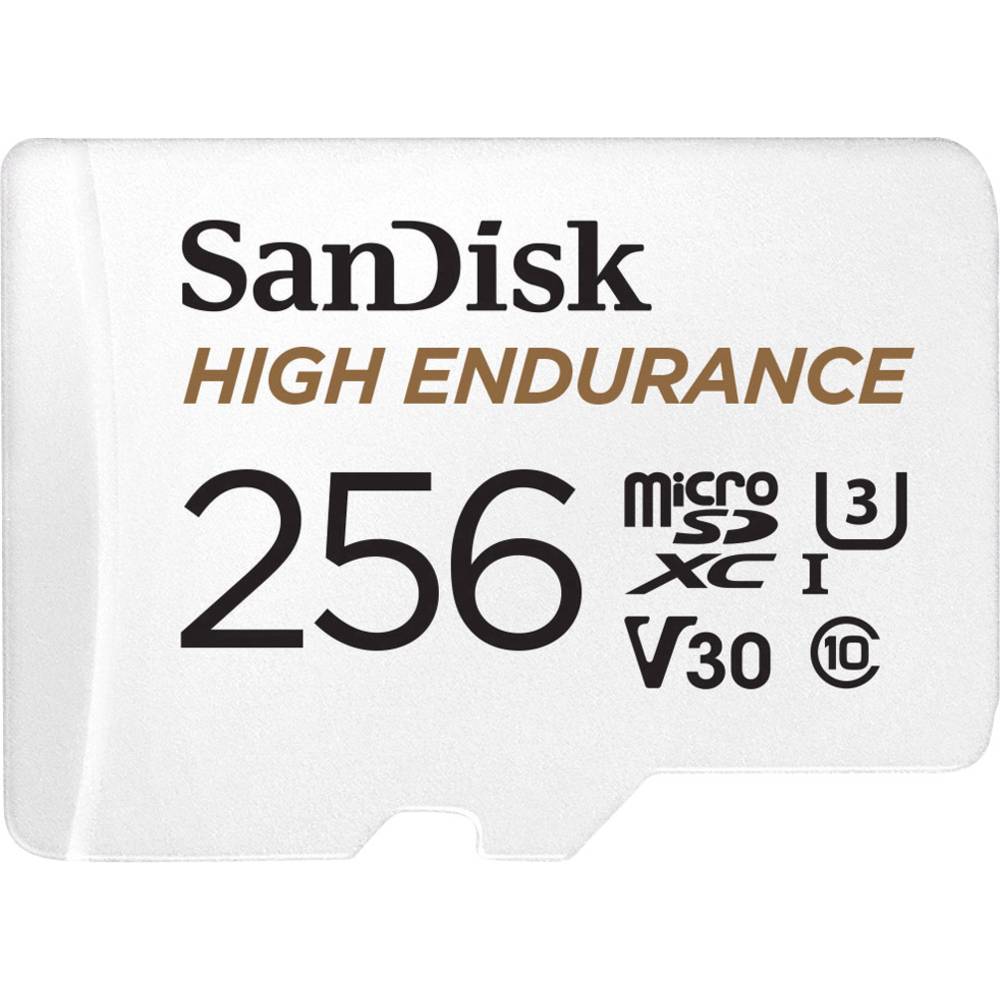 SanDisk High Endurance Monitoring miniSDXC-kaart 256 GB Class 10, UHS-I, UHS-Class 3, v30 Video Spee