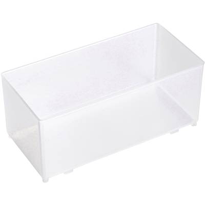 Transparenter Kunststoffbehälter mit rechteckiger Form, ideal zur Organisation von Gegenständen in Haushalten oder Büros.