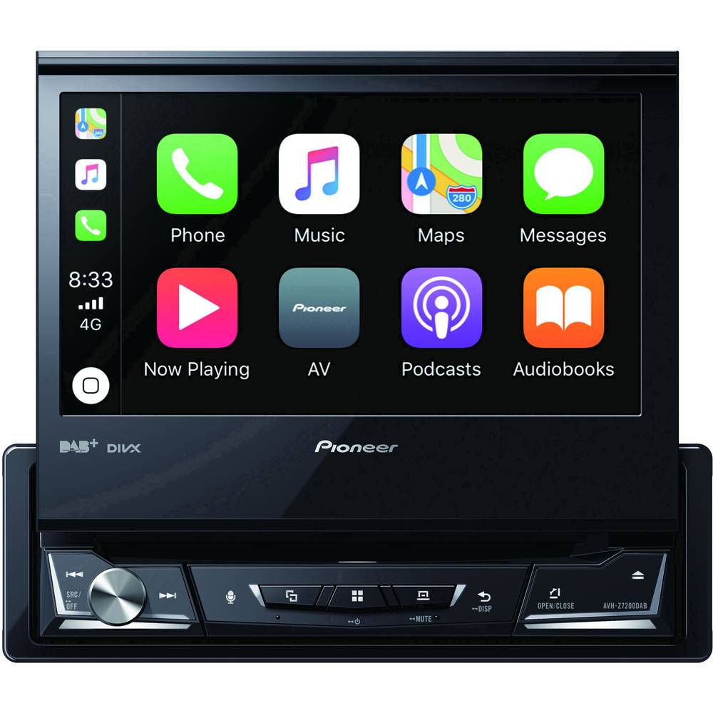 Pioneer AVH-Z7200DAB Autoradio met scherm DAB+ tuner, Aansluiting voor stuurbediening, Bluetooth han