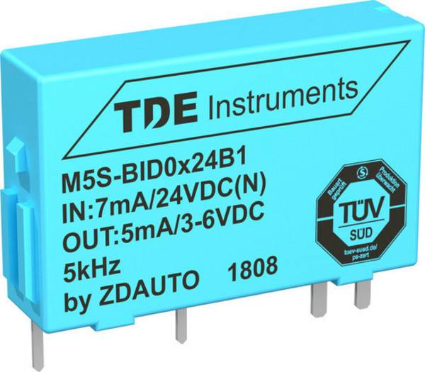 BID0324A1 Anschluss: Lötpins · Schaltspannung (max.): 30 V/DC · Schaltstrom (max.): 7 mA · Versorgungsspannung: 3,3 V/DC · Signal intern: 0 - 5 kHz · Signal extern: 0 - 5 kHz Quelle · Abm. (L x B x H): 20 x 5 x 12.7 mm