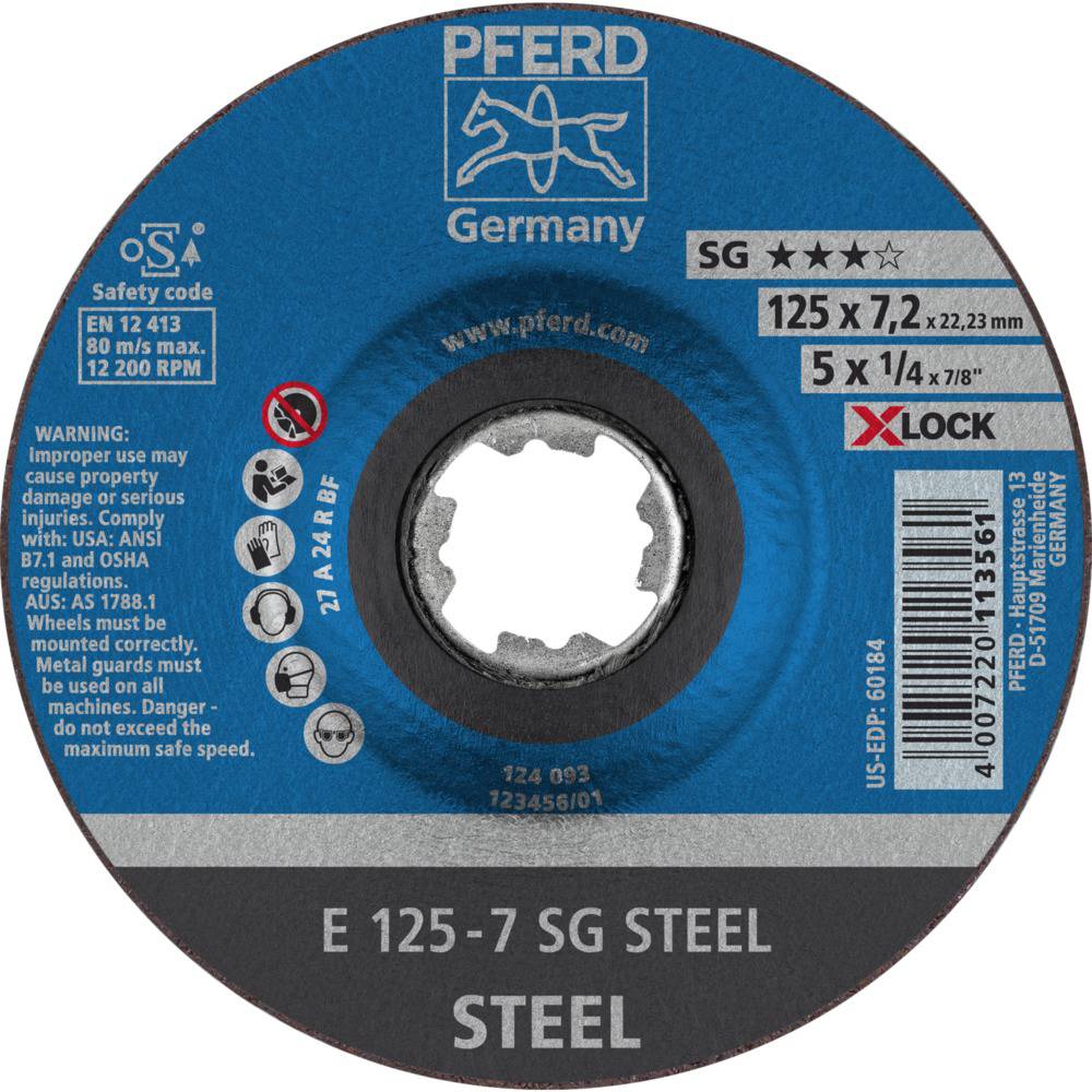 PFERD TOOLS 62211225 Schruppscheibe gekröpft Durchmesser 125 mm 10 St.