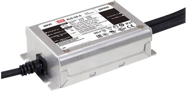 MEAN WELL XLG-50-A LED-Treiber Konstantleistung 50 W 530 mA - 2.1 A 22 - 54 V/DC PFC-Schaltkreis, einstellbar, nicht dimmbar, Montage auf entflammbaren Oberflächen, Möbelzulassung, Outdoor, Überlastschutz, Überspannung 1 St.