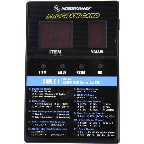 Hobbywing Programmierbox Passend für (Modell (Modell-Regler): Hobbywing Xerun, Ezrun, Seaking