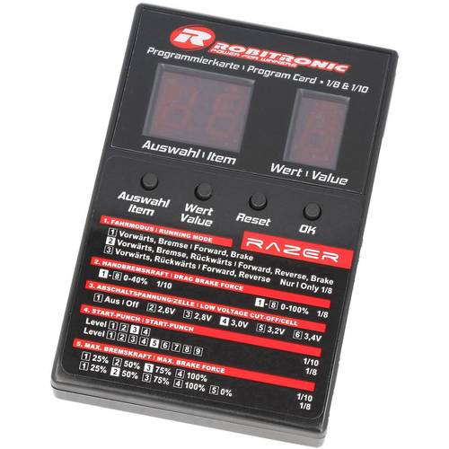 Robitronic Razer ten & eight Programmierbox Passend für (Modell (Modell-Regler): Robitronic Razer ten & eight