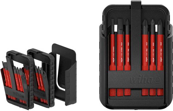 Wiha slimBit electric VDE Wechselklingen-Set 12teilig Schlitz, Plus/Minus, Kreuzschlitz Pozidriv, TORX, Kreuzschlitz Phillips