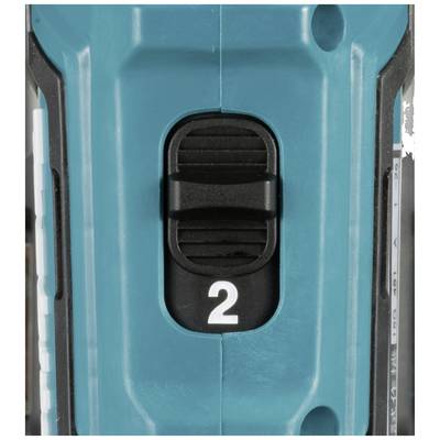 Ein Schalter mit zwei Einstellungen auf einem blauen Gerät. Die Einstellung '2' ist ausgewählt.