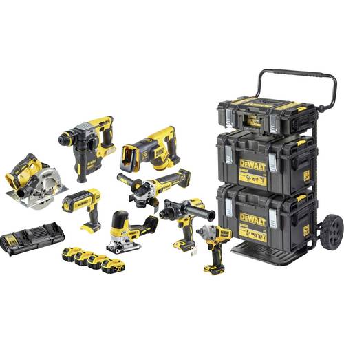 DEWALT DCK856P4 DCK856P4-QW Werkzeugset Akku-Schlagbohrschrauber, Akku-Schlagschrauber, Akku-Kombihammer, Akku-Winkelsch...