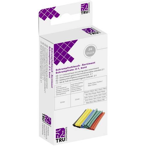 TRU COMPONENTS T1904CA041 Schrumpfschlauch ohne Kleber Schwarz, Rot, Gelb, Grün, Blau 4.50 mm 2.50 mm Schrumpfrate:2:1 2...