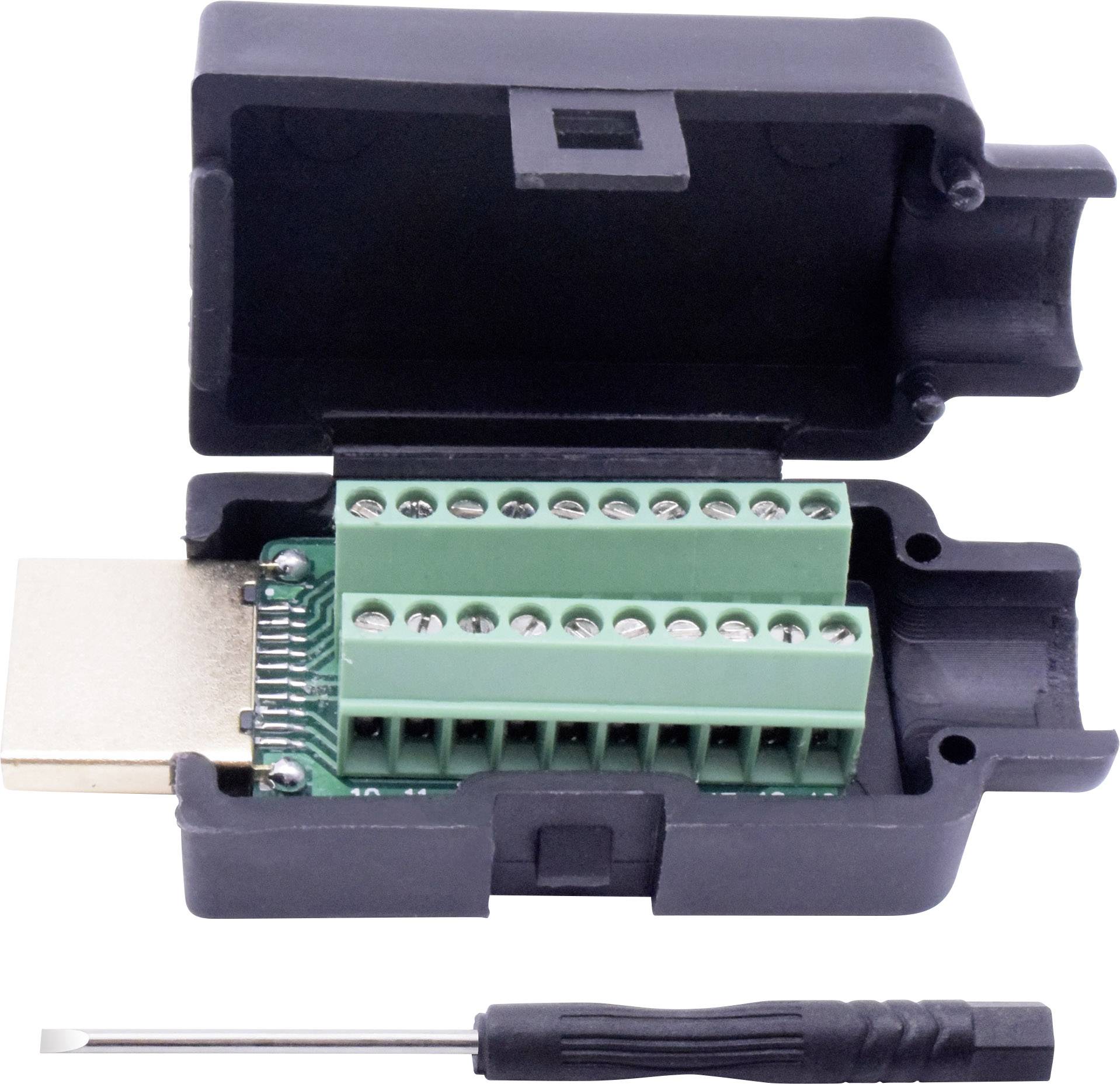 TRU COMPONENTS HDMI-Steckverbinder Stecker, Einbau vertikal Polzahl: 20 Schwarz 1 St.