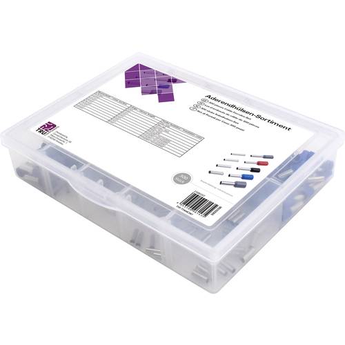 TRU COMPONENTS T1904C087 Aderendhülsen-Sortiment 4 mm² Teilisoliert Grau, Rot, Schwarz, Blau 300 Teile